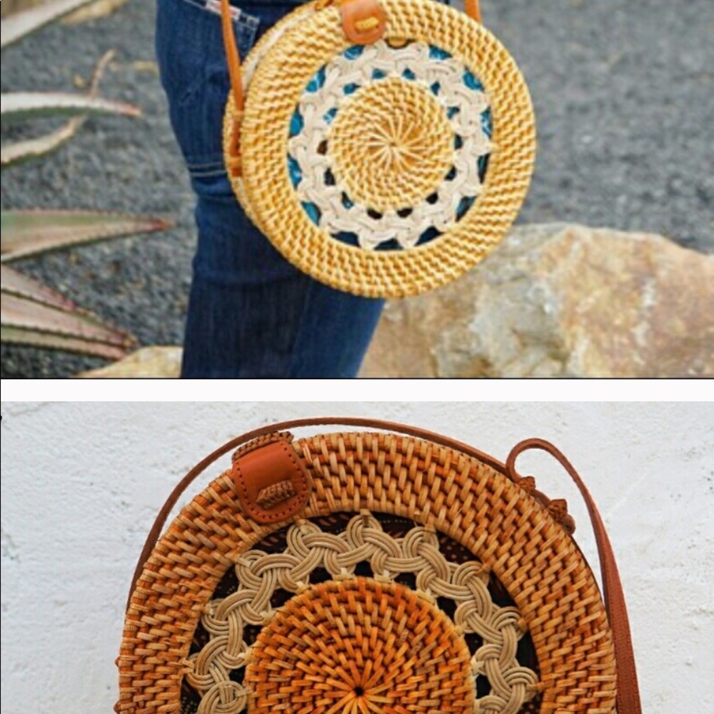 Handmade Ata Reed Round Crossbody - Picture 2 of 7